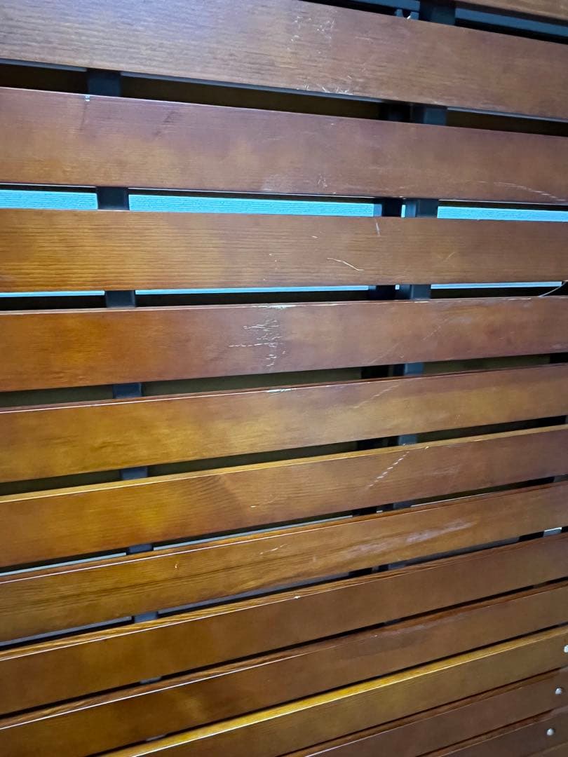 折りたたみベッド 木製スラット ブラウン