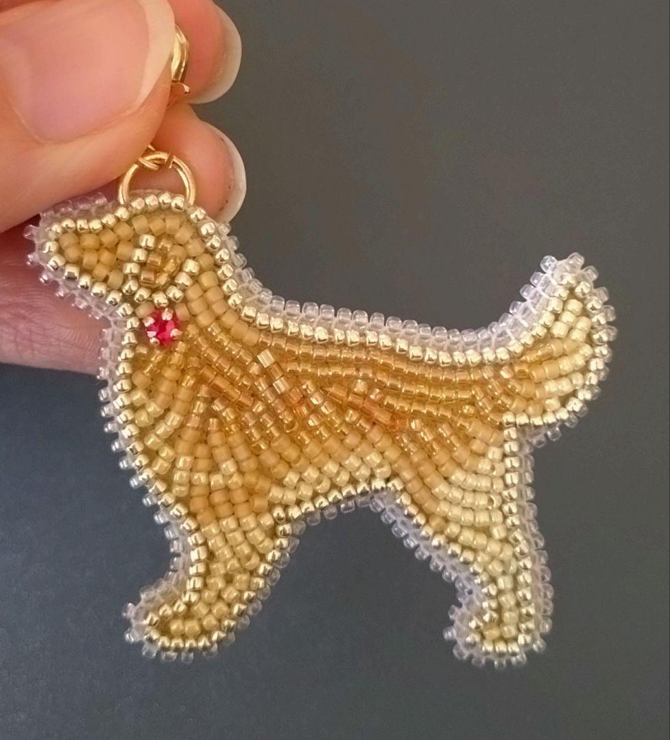☆MPMP☆ビーズ刺繍チャーム・ゴールデンレトリバー・スタンダードプードル