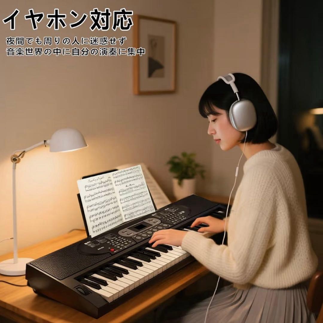 電子ピアノ61鍵盤キーボード ピアノ70デモ曲 200音色LCDディスプレイ搭載