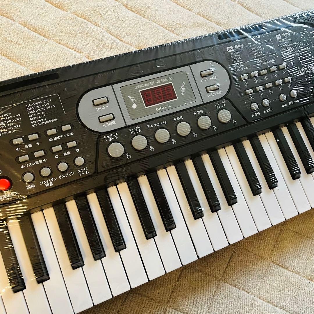 電子ピアノ61鍵盤キーボード ピアノ70デモ曲 200音色LCDディスプレイ搭載