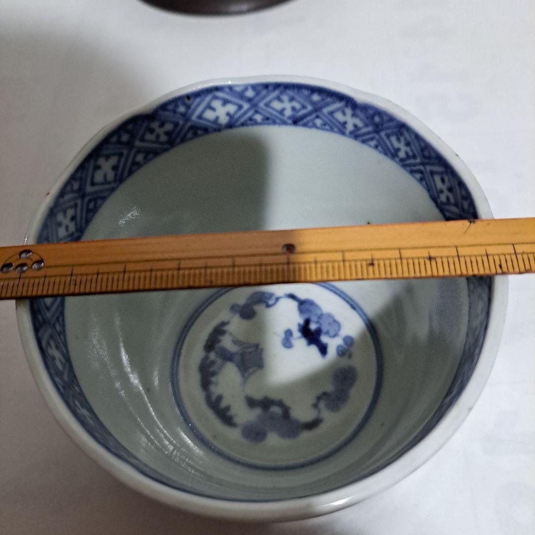 江戸中期　極上　変壺蕎麦猪口　　輪花蛸唐草　　大型蕎麦猪口　富貴長春