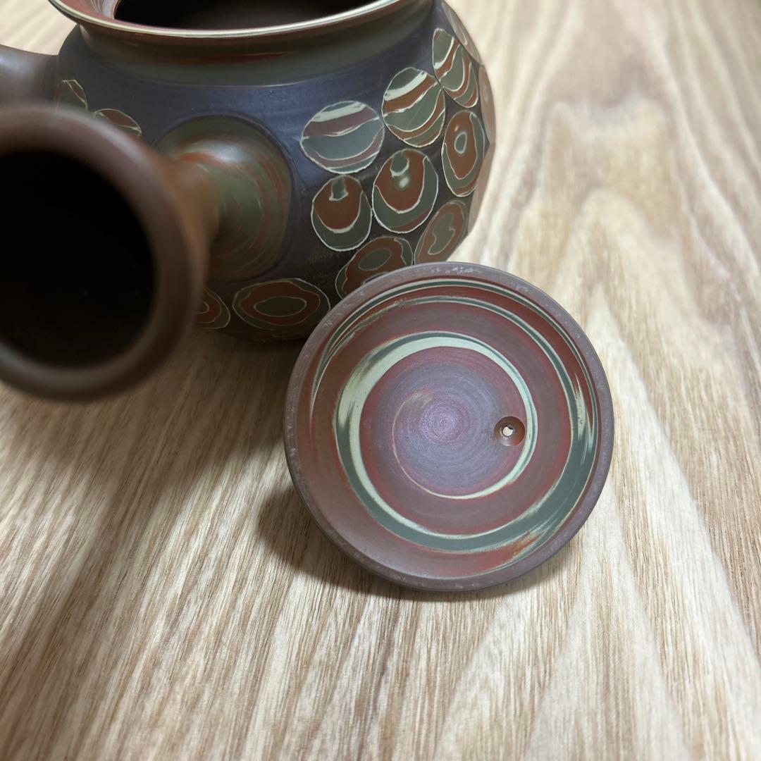 常滑焼　名工　渡辺立広　急須　練り込み
