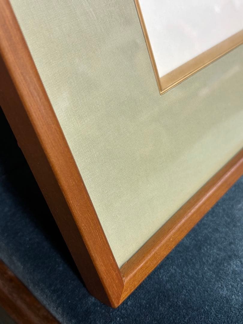 川村　勇　花と少女　額付き名作