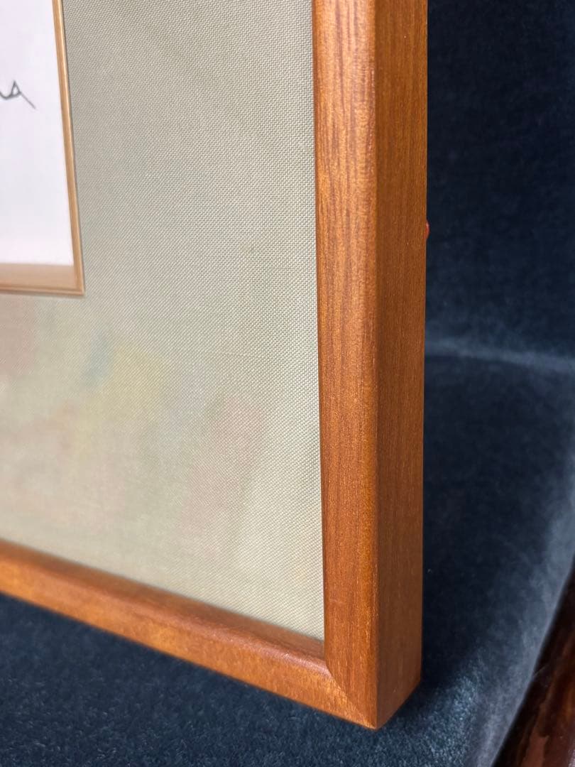 川村　勇　花と少女　額付き名作