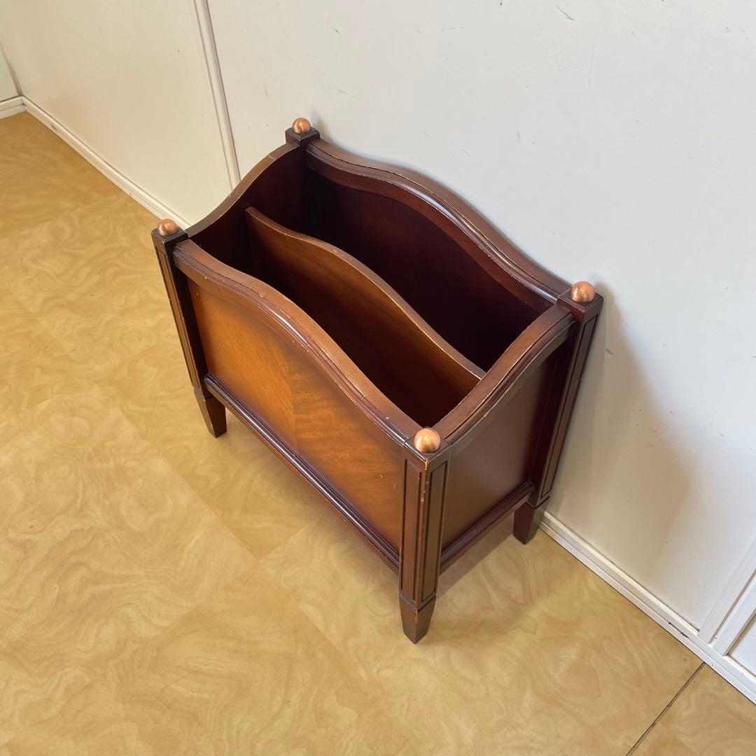 英国スタイル マガジンラック アンティーク ビンテージ 本立て 新聞入れ 収納