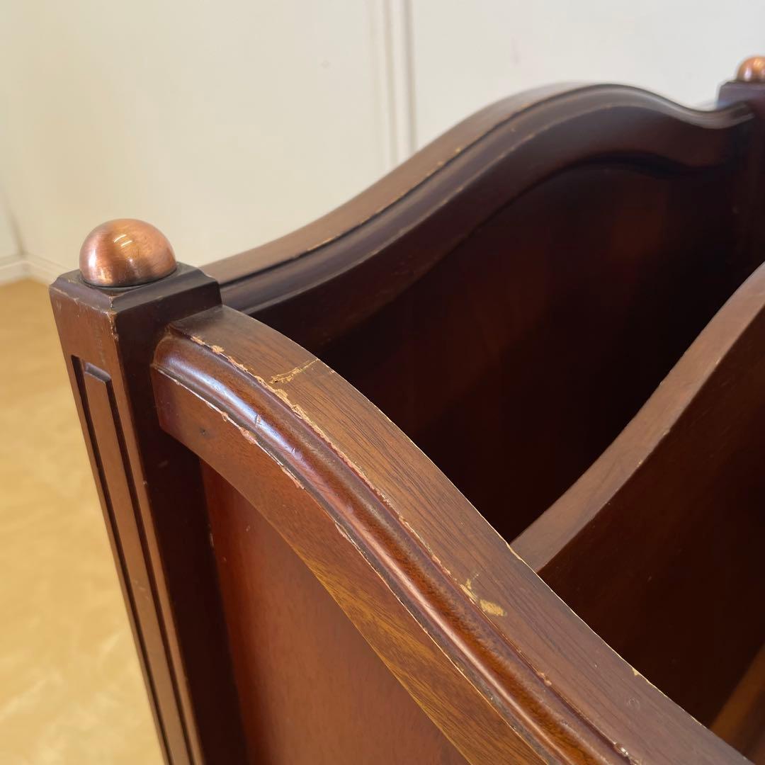 英国スタイル マガジンラック アンティーク ビンテージ 本立て 新聞入れ 収納