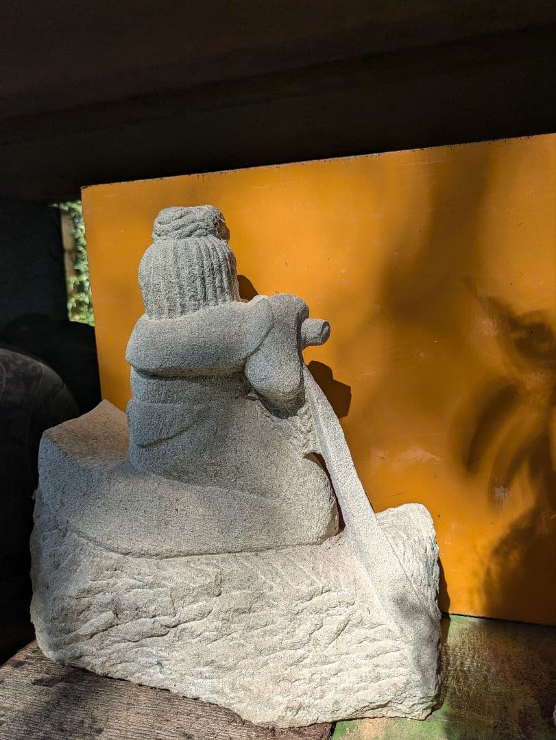 石仏、雲中菩薩、笛吹く菩薩、倉田辰彦作