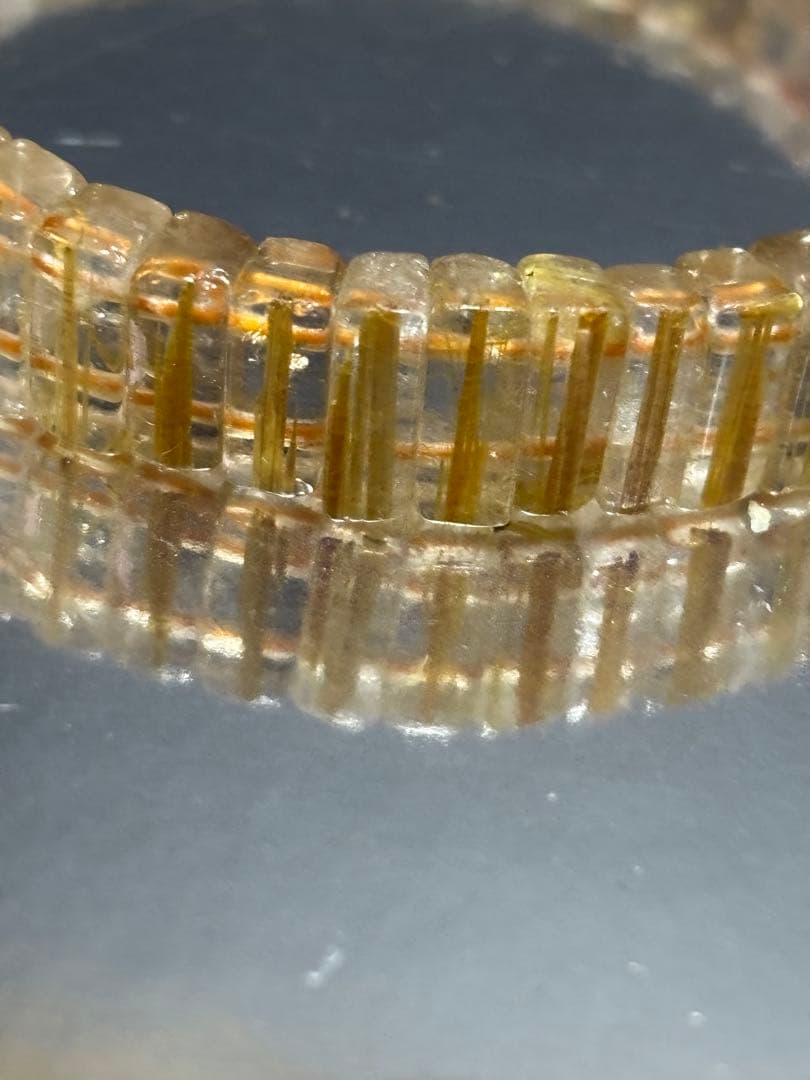 高品質ゴールドタイチンクォーツ☆バングル鑑定書付き