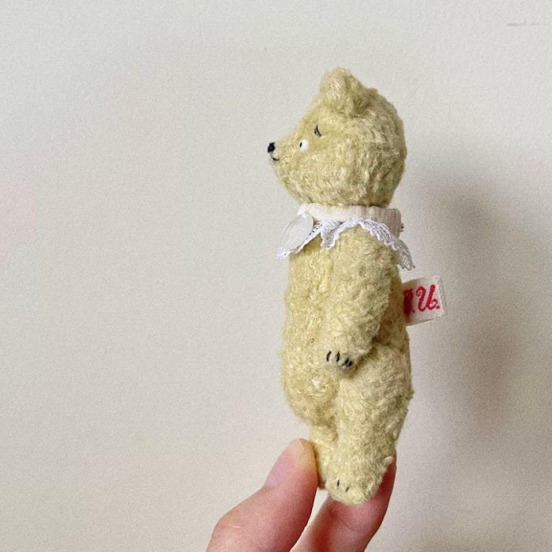 困惑顔のミニテディベア ぬいぐるみ くま 海外作家様 ドールハウス ハンドメイド