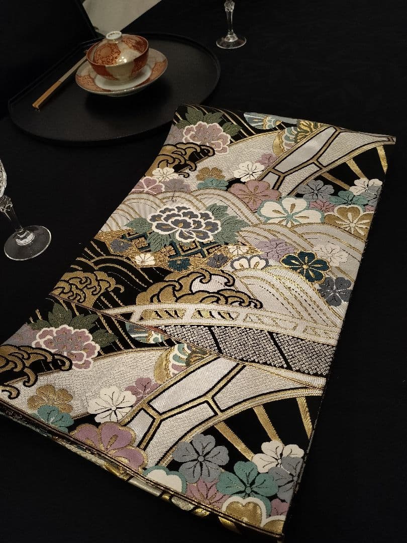 A808★高級‼️全通‼️袋帯テーブルランナー2m10cm　リバーシブル