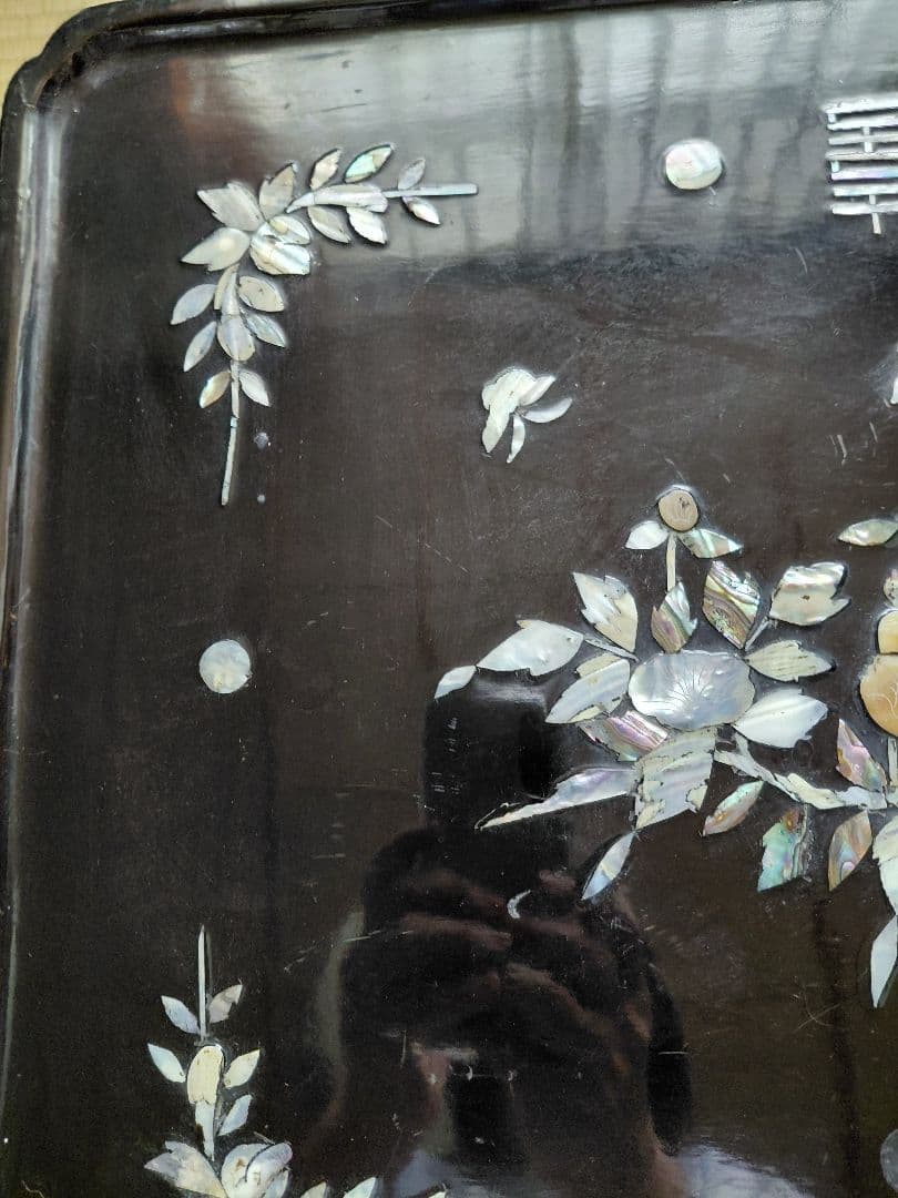 李朝　螺鈿細工　ソバン　四方膳