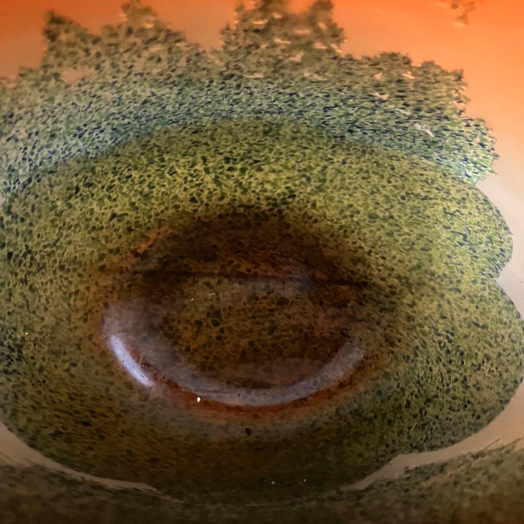 D-壁【芸術的逸品】中野良広 ヴィンテージ ガラス花瓶 風景刻印 オブジェ