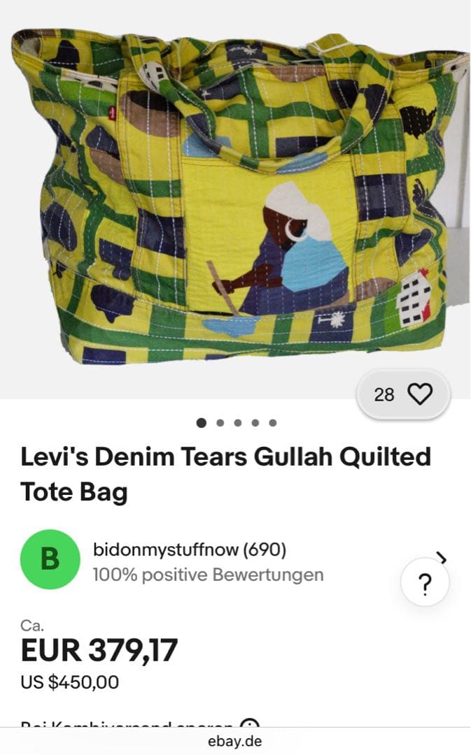 denim tears levi's コラボ トートバッグ　supreme