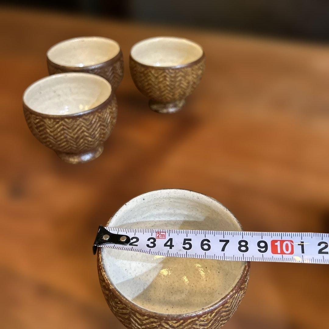 【羅以音窯】 ✴️3度目の値下げ✴️ヘリンボーン模様の陶器食器お纏め8点セット