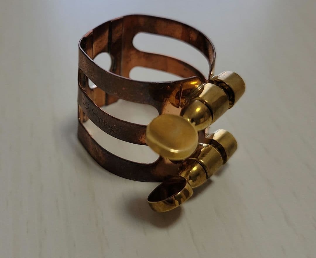 WOOD STONE Copper(アルト·セルマー·ラバー用)　リガチャー
