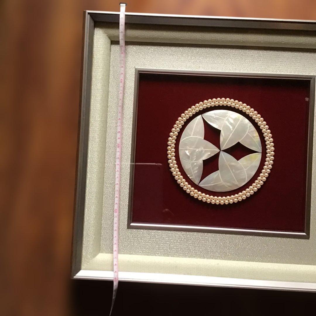 真珠とアコヤ貝の装飾品 螺鈿細工　九枚笹　本真珠　ハンドメイド材料