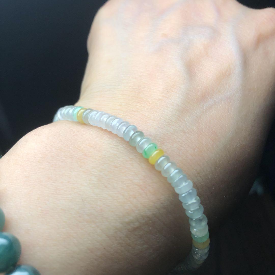 ミャンマー産氷種本翡翠金運アップブレスレット