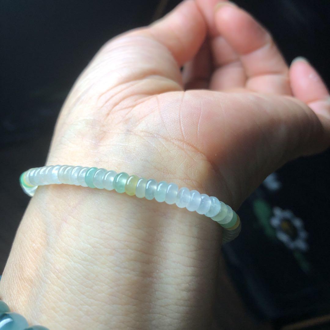 ミャンマー産氷種本翡翠金運アップブレスレット