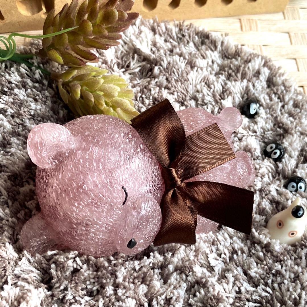 チムにん様お取り置き❤️優しい クマちゃん！桜色R1 オルゴナイト