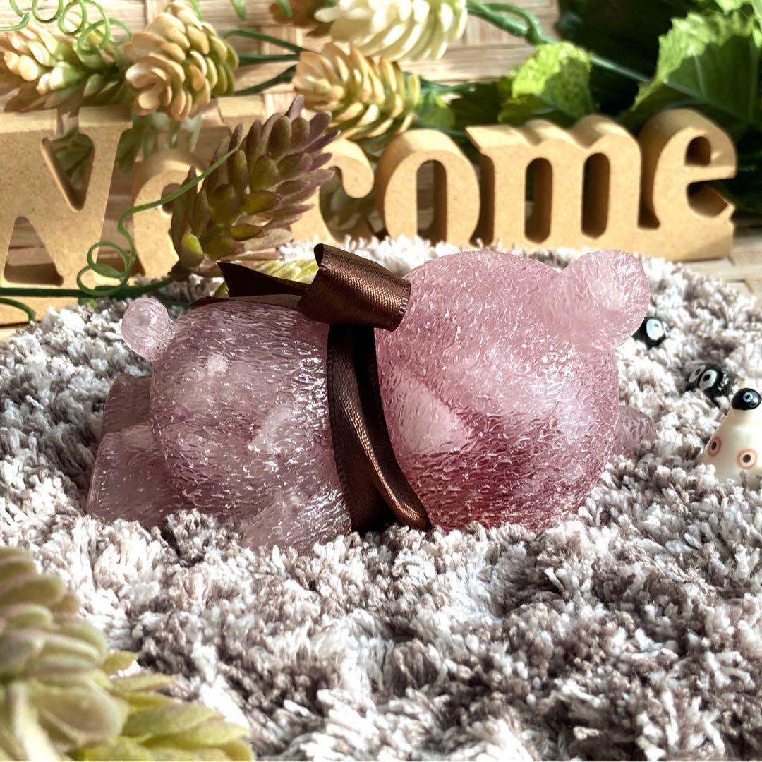 チムにん様お取り置き❤️優しい クマちゃん！桜色R1 オルゴナイト