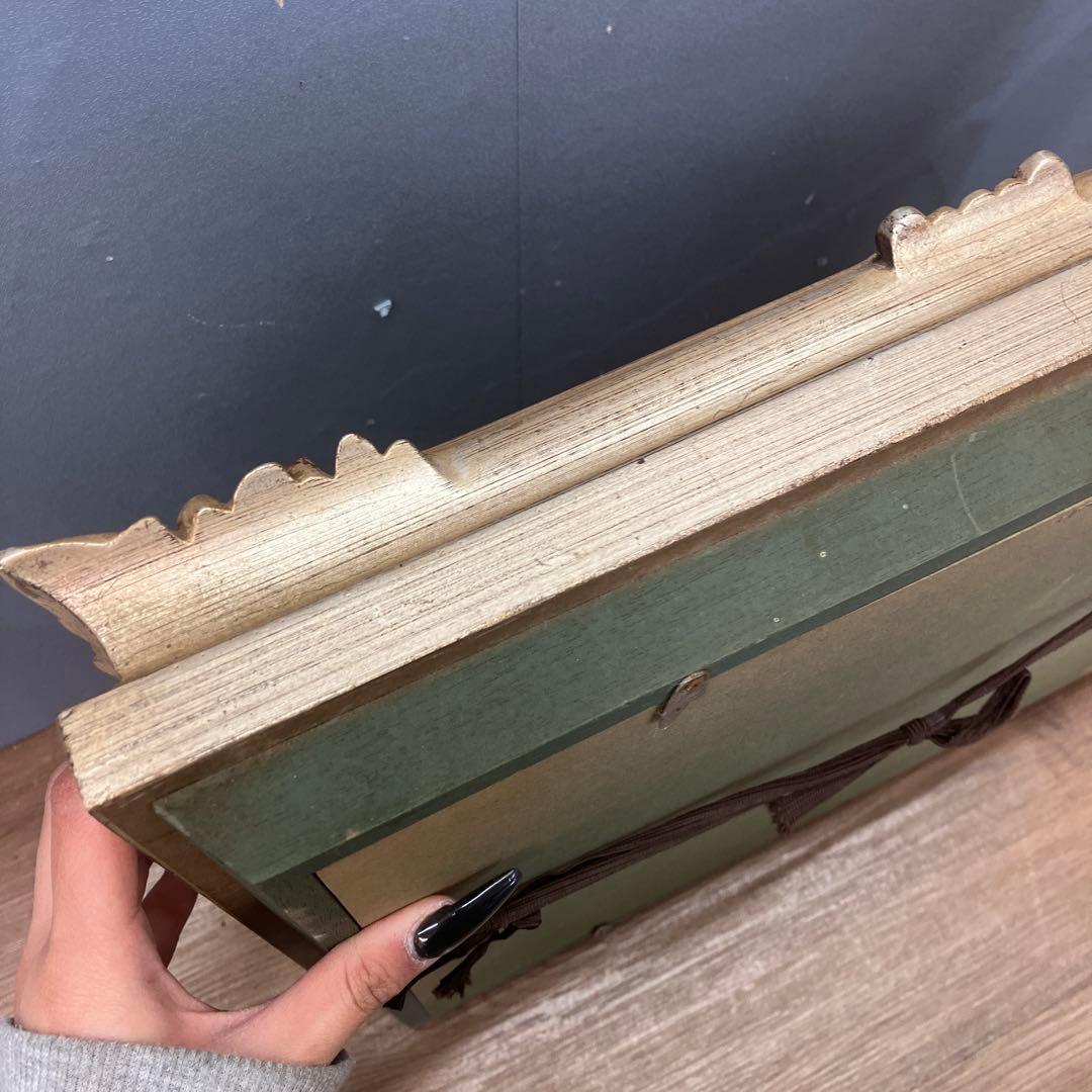 静物画 油彩画 「果物と花瓶」 サイン入り 額装 豪華額縁 アート 絵画