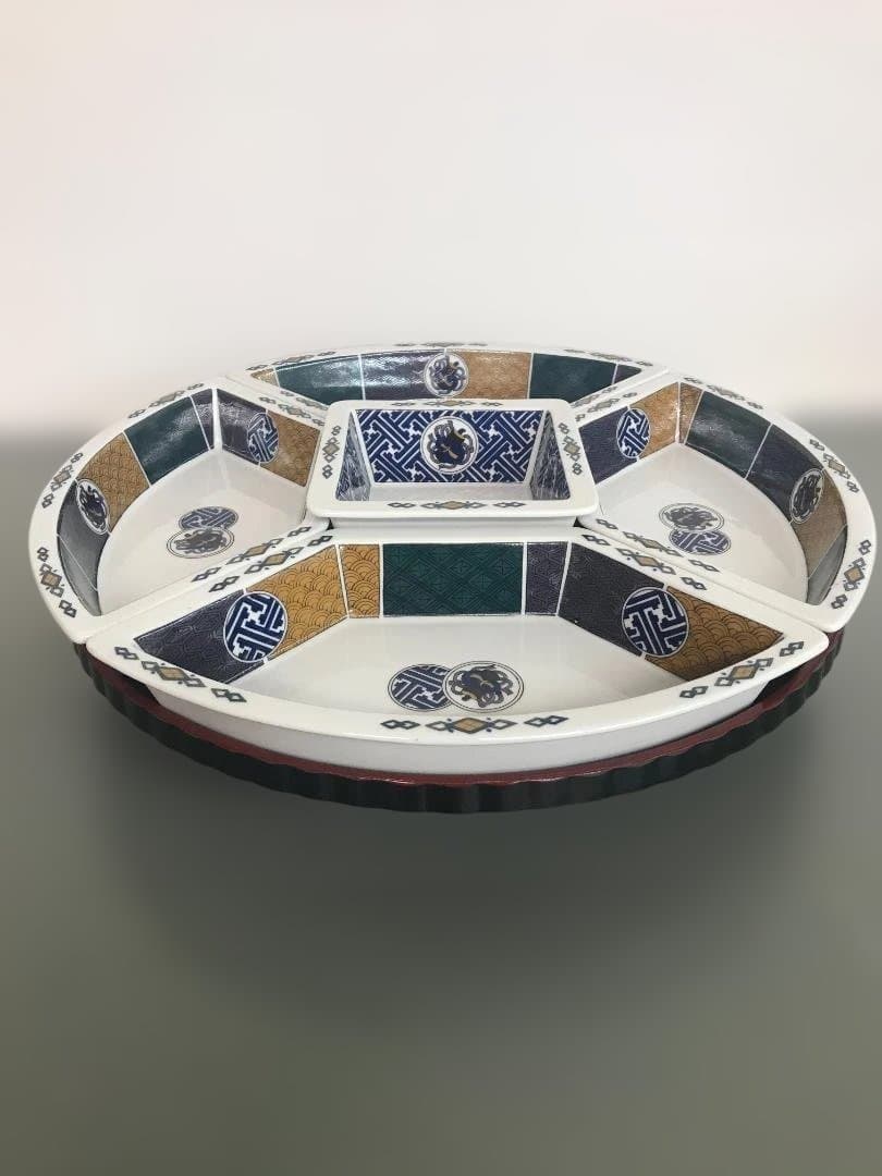 新品未使用　有田焼　九谷風情　オードブルセット　箱なし