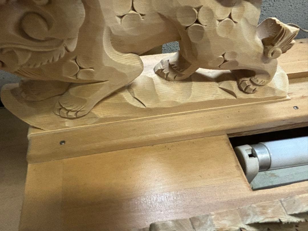 木製狛犬灯籠　台付