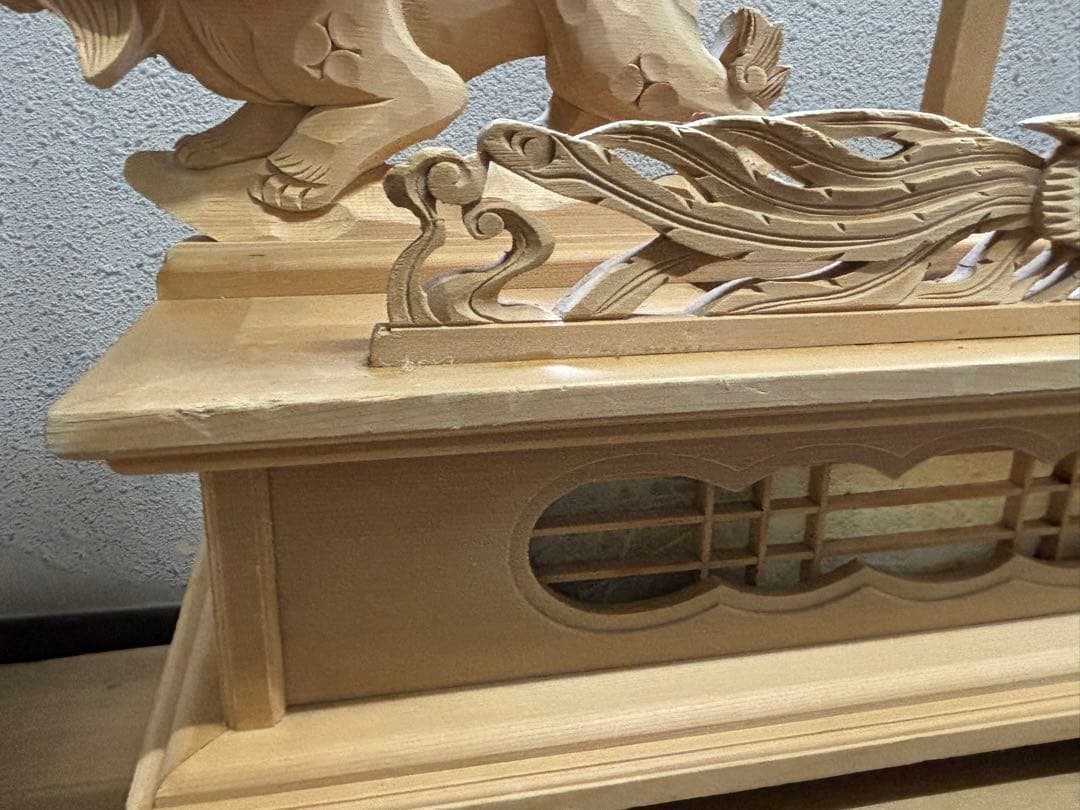 木製狛犬灯籠　台付