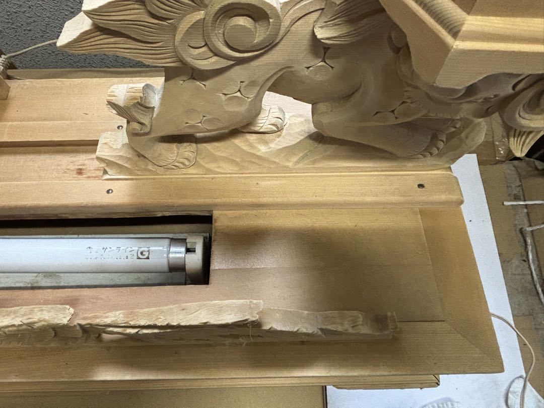 木製狛犬灯籠　台付