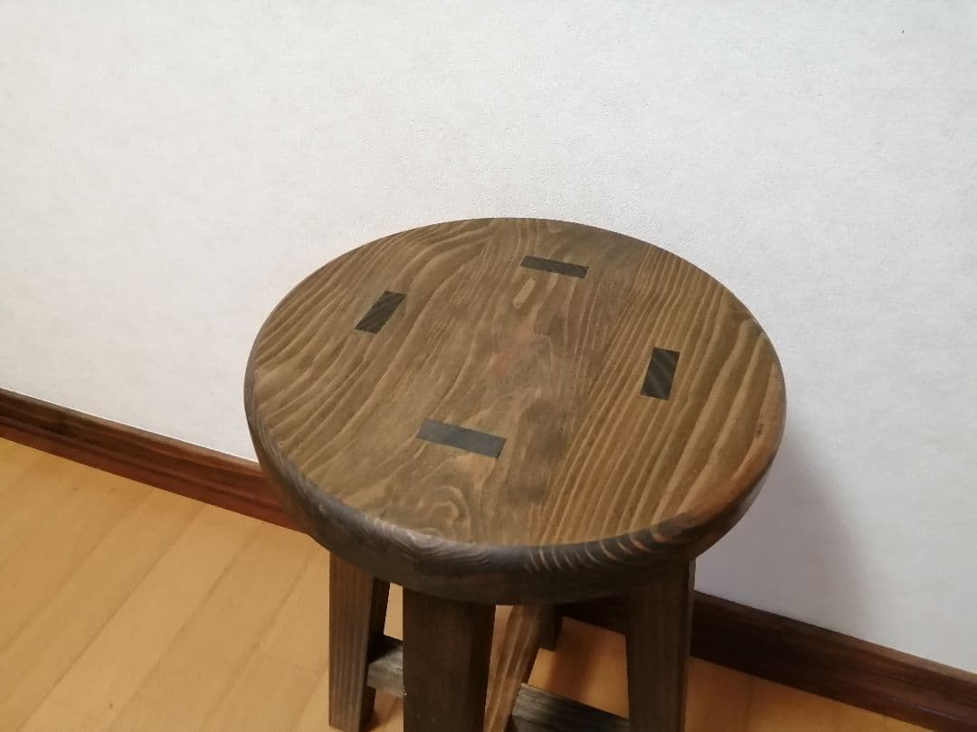 【ほぞ組】木製スツール　高さ70cm　丸椅子　stool