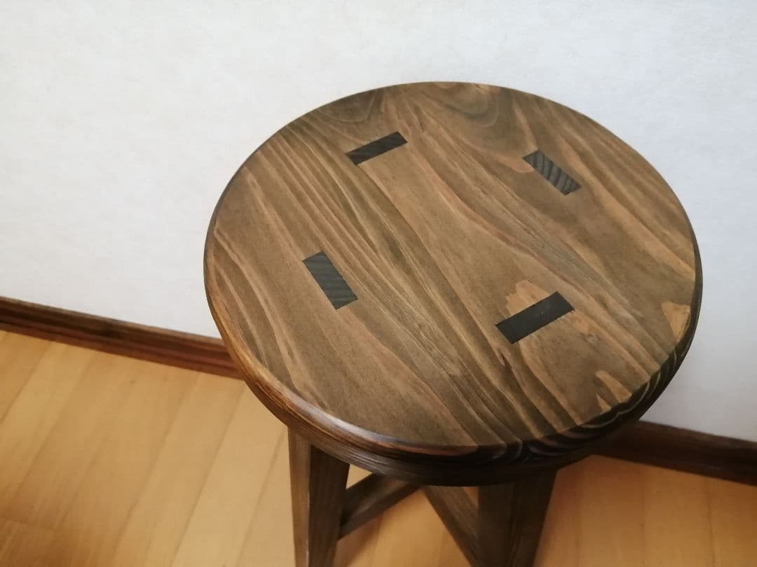 【ほぞ組】木製スツール　高さ70cm　丸椅子　stool