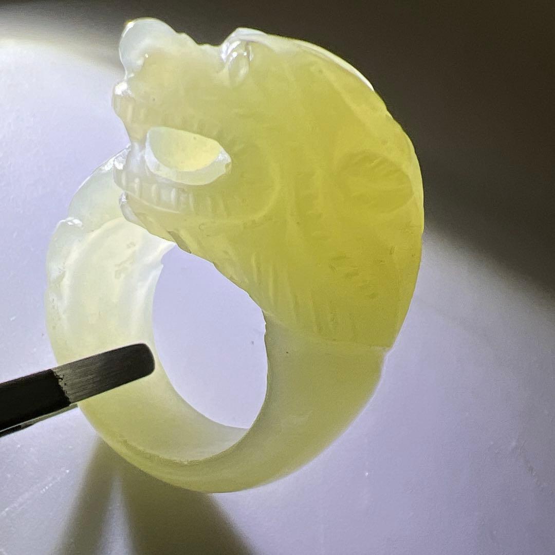 白砡　龍彫指輪　9g 東Y8-0113☆2F