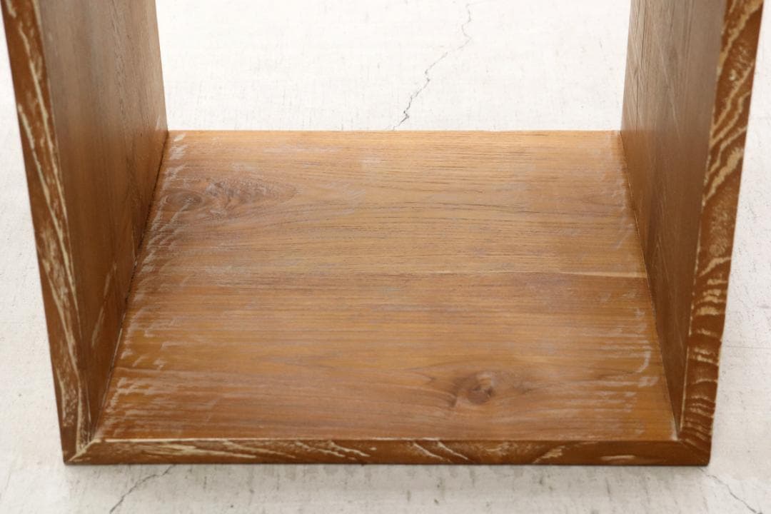 チーク無垢材 オープンシェルフ 飾り棚 本棚 食器棚 ラック 箱