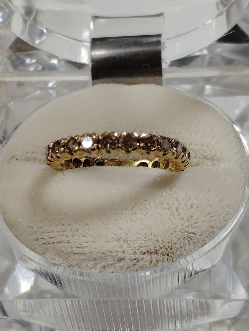 K18 ブラウンダイヤ 1.0ct エタニティリング 約2.5g ヴィンテージ