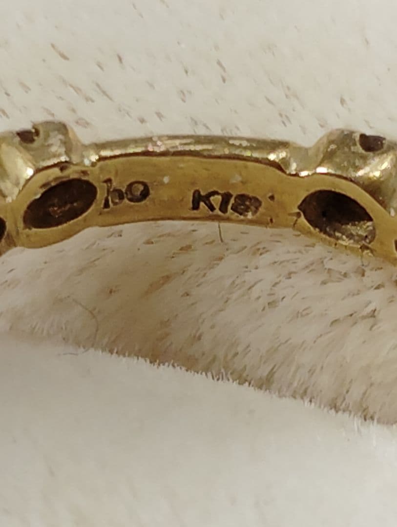 K18 ブラウンダイヤ 1.0ct エタニティリング 約2.5g ヴィンテージ