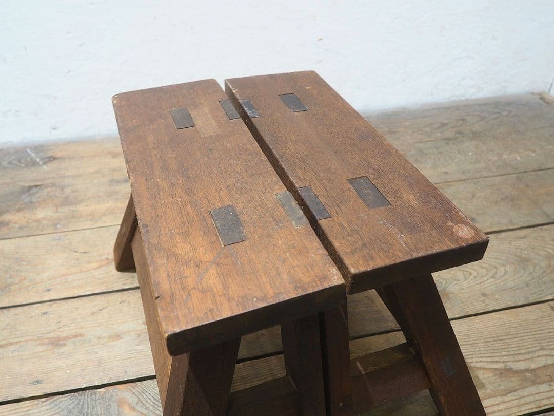 1441 2脚セット　レトロなスツール　イス　チェア　古家具　ガーデニング　台