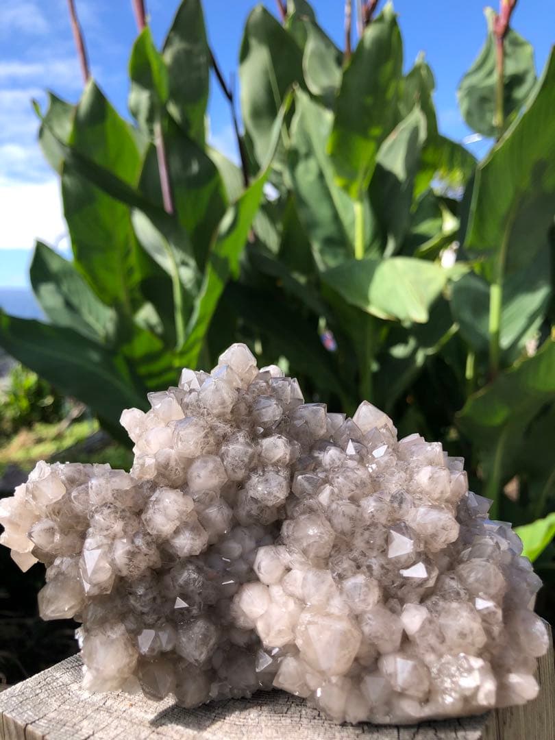 ❤️超レア　灰色　✳ファントム　クォーツ　キラキラ　水晶クラスター　原石