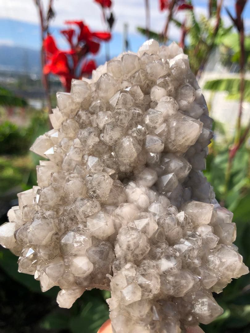 ❤️超レア　灰色　✳ファントム　クォーツ　キラキラ　水晶クラスター　原石