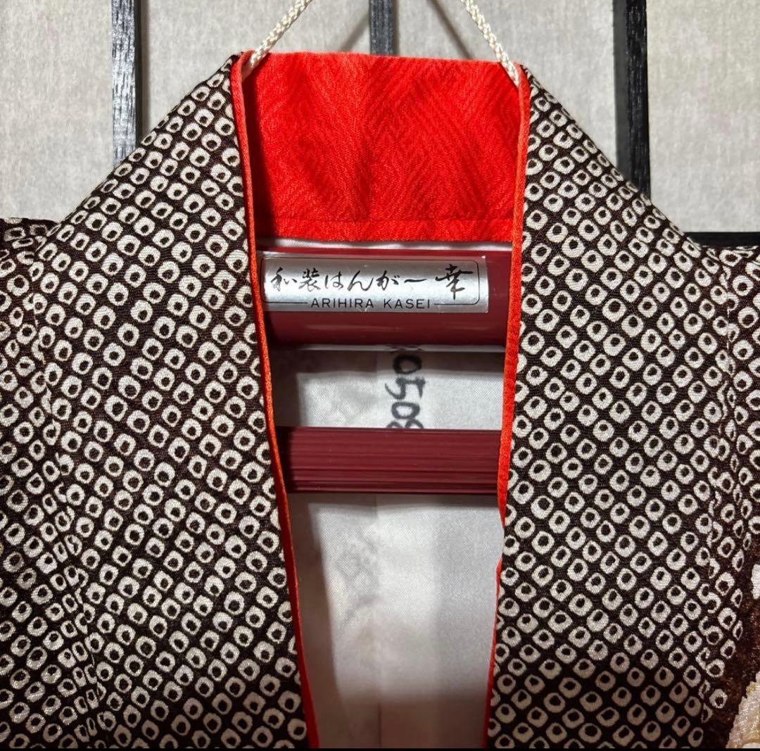 七五三　着物セット　7歳　茶色　ブラウン　フルセット