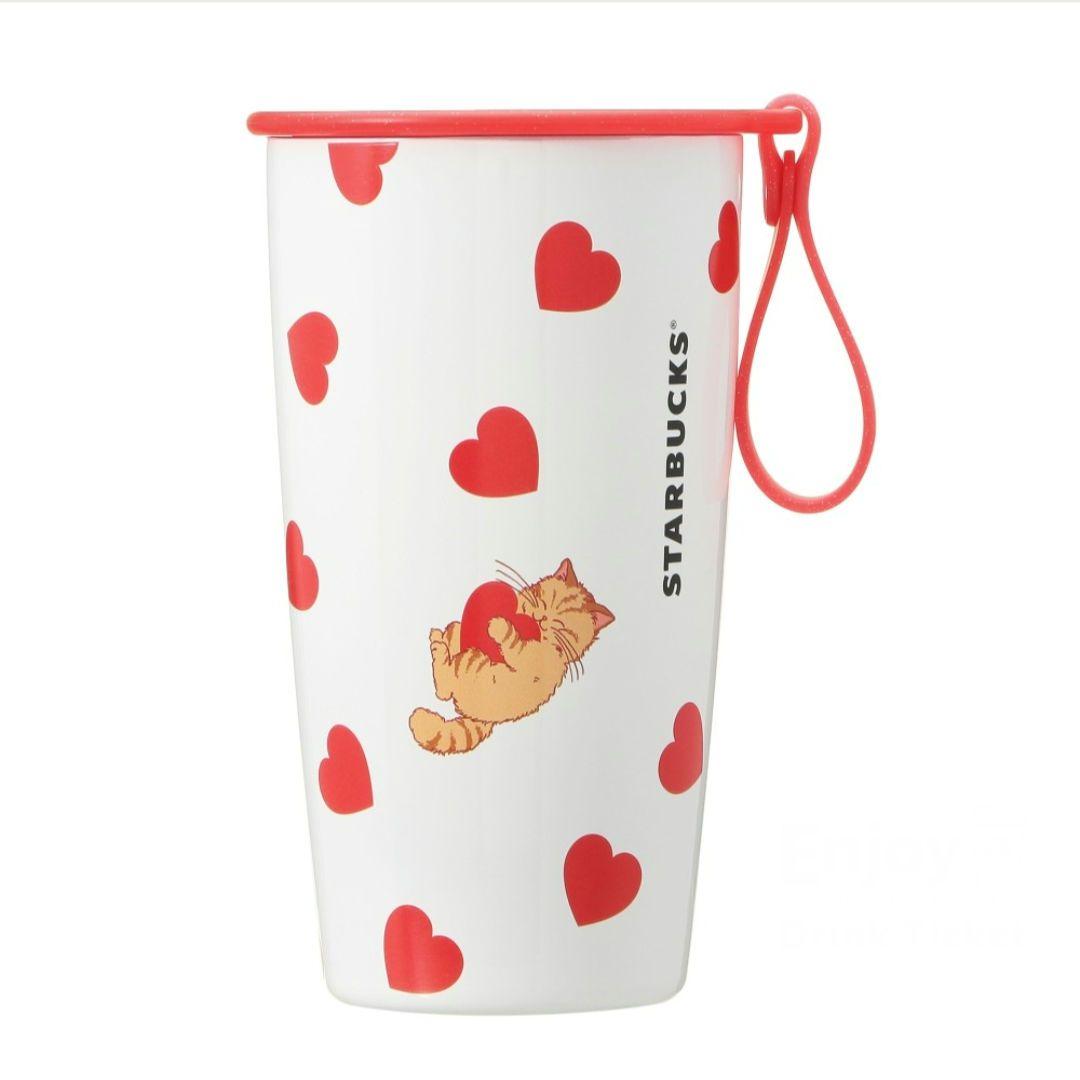 スターバックス　バレンタイン　ステンレス　ボトル　355ml　２点　ねこ　ハート