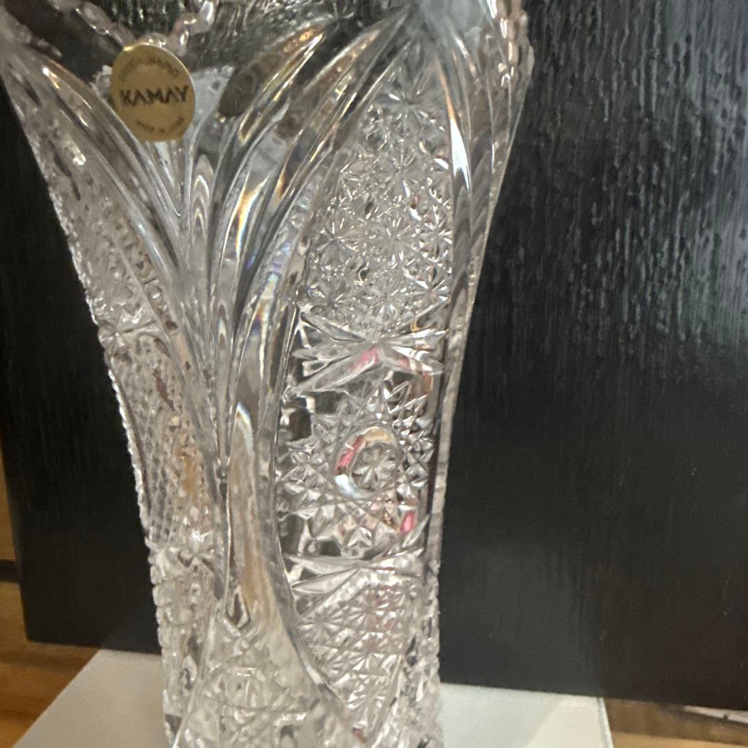 新品未使用品KAMAY ガラス　花瓶　透明　ガラス細工