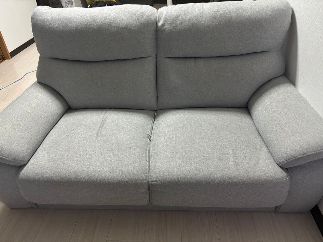 グレー ファブリック 2人掛けソファMK02 KD MO