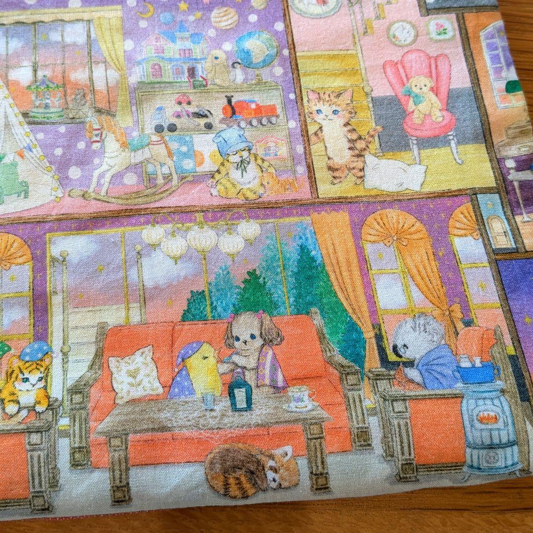 ふわふわガーゼハンカチ⭐️ユキエモン☆ラビリンスハウス　ピンク☆fuwara