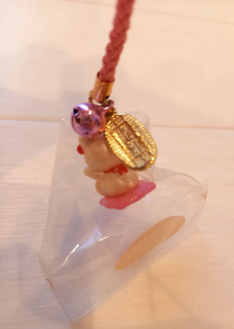 激レア　ハローキティ　ストラップ　縁起物　開運　招き猫　2003　根付け　レトロ