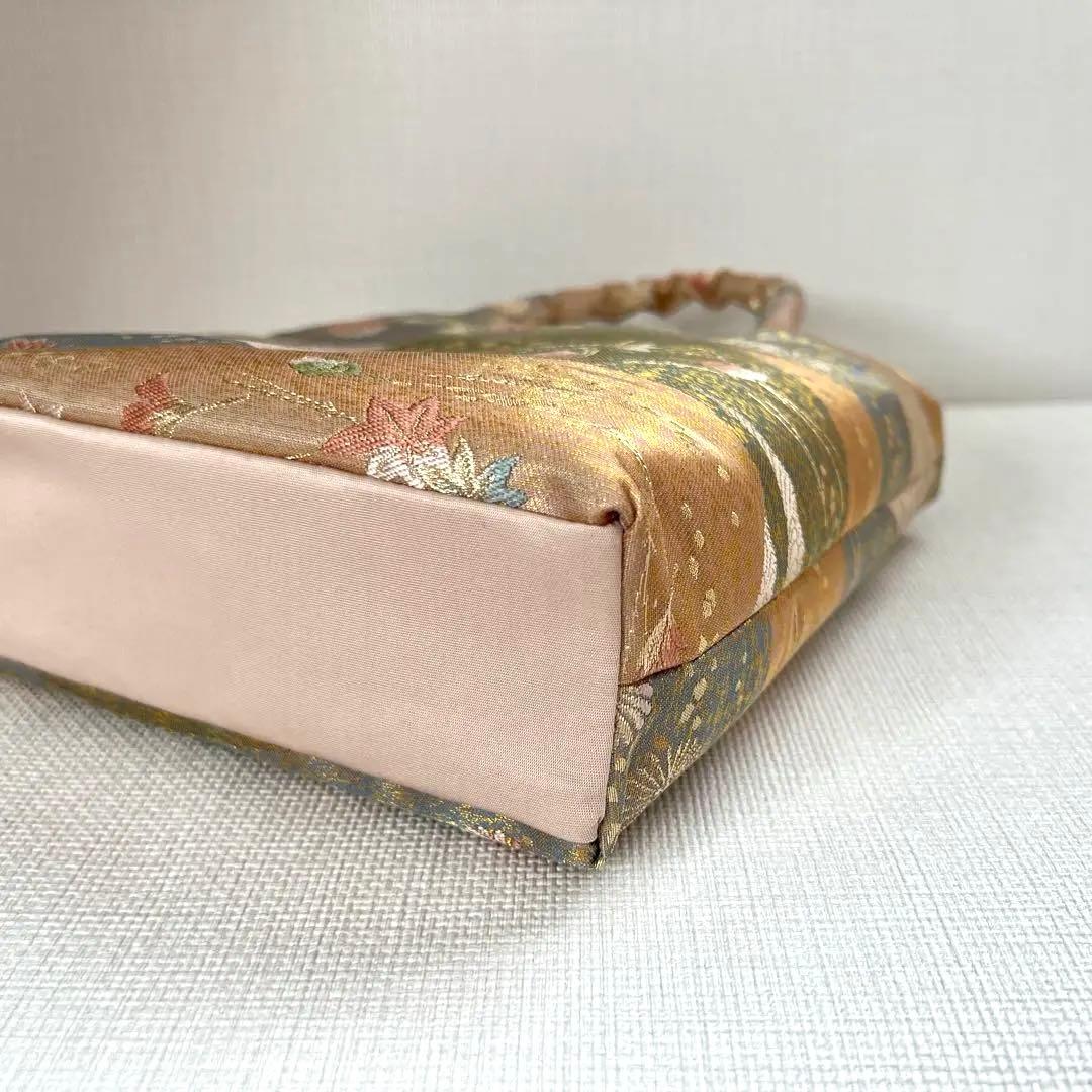 西陣織 服部織物 金銀糸きらめく バッグ 帯リメイク (小) 卒業式 入学式