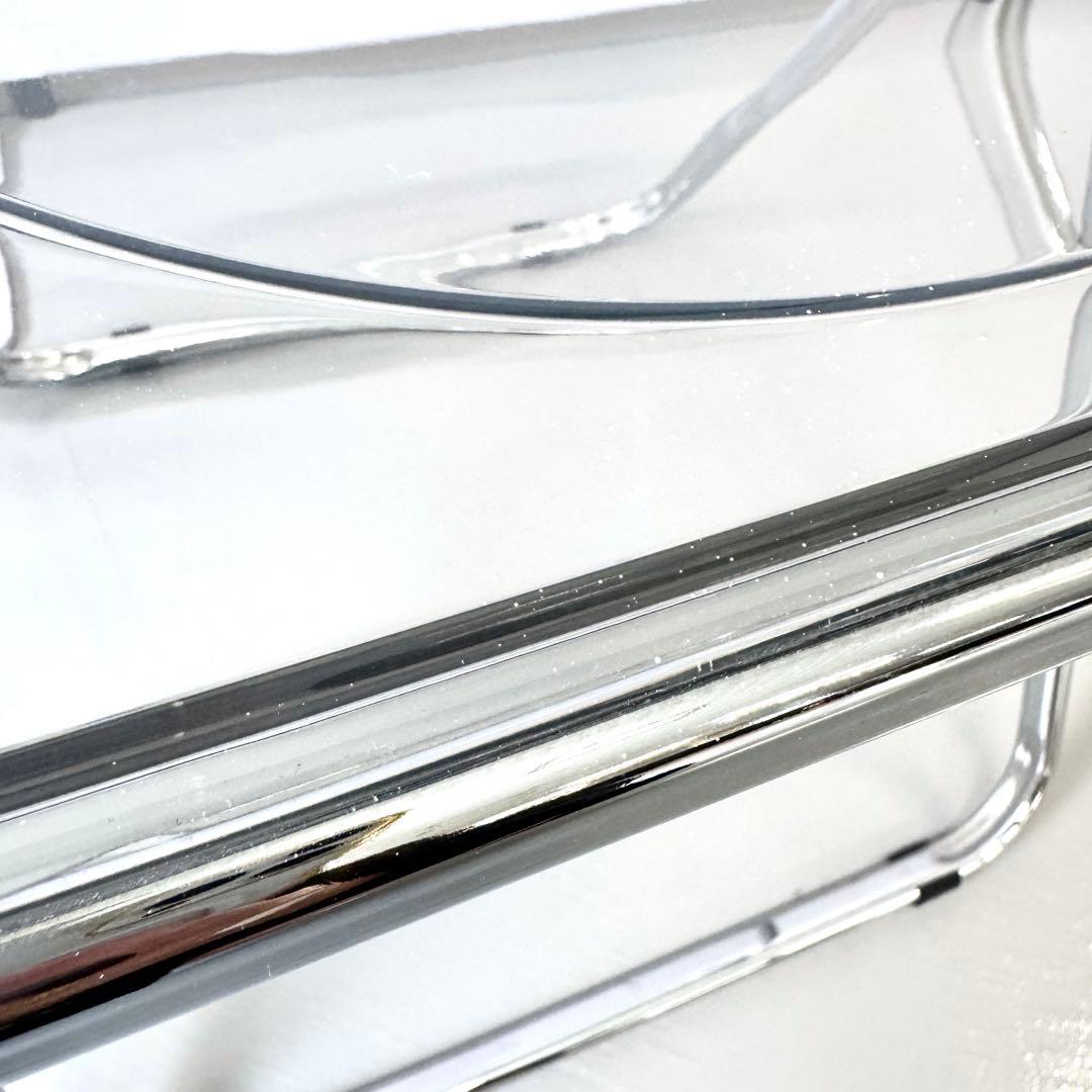 【美品】クリアチェア パイプ椅子　韓国インテリア　透明椅子 折り畳み可能