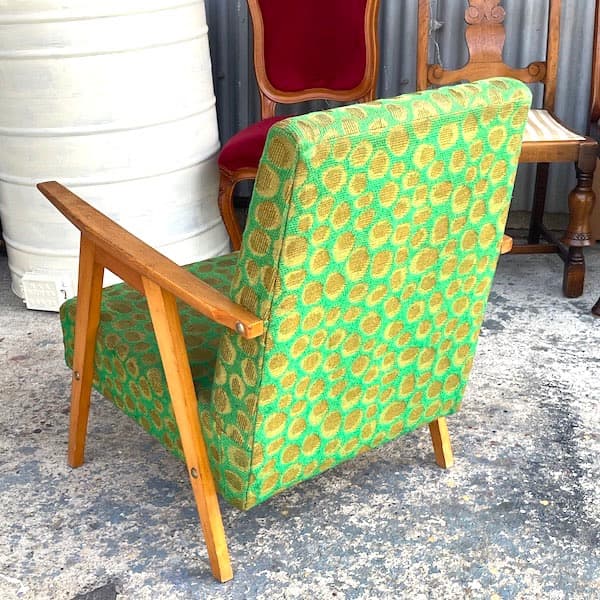 ビンテージ　アームチェア　イージーソファ　カフェチェア　1Pソファ　ファブリック