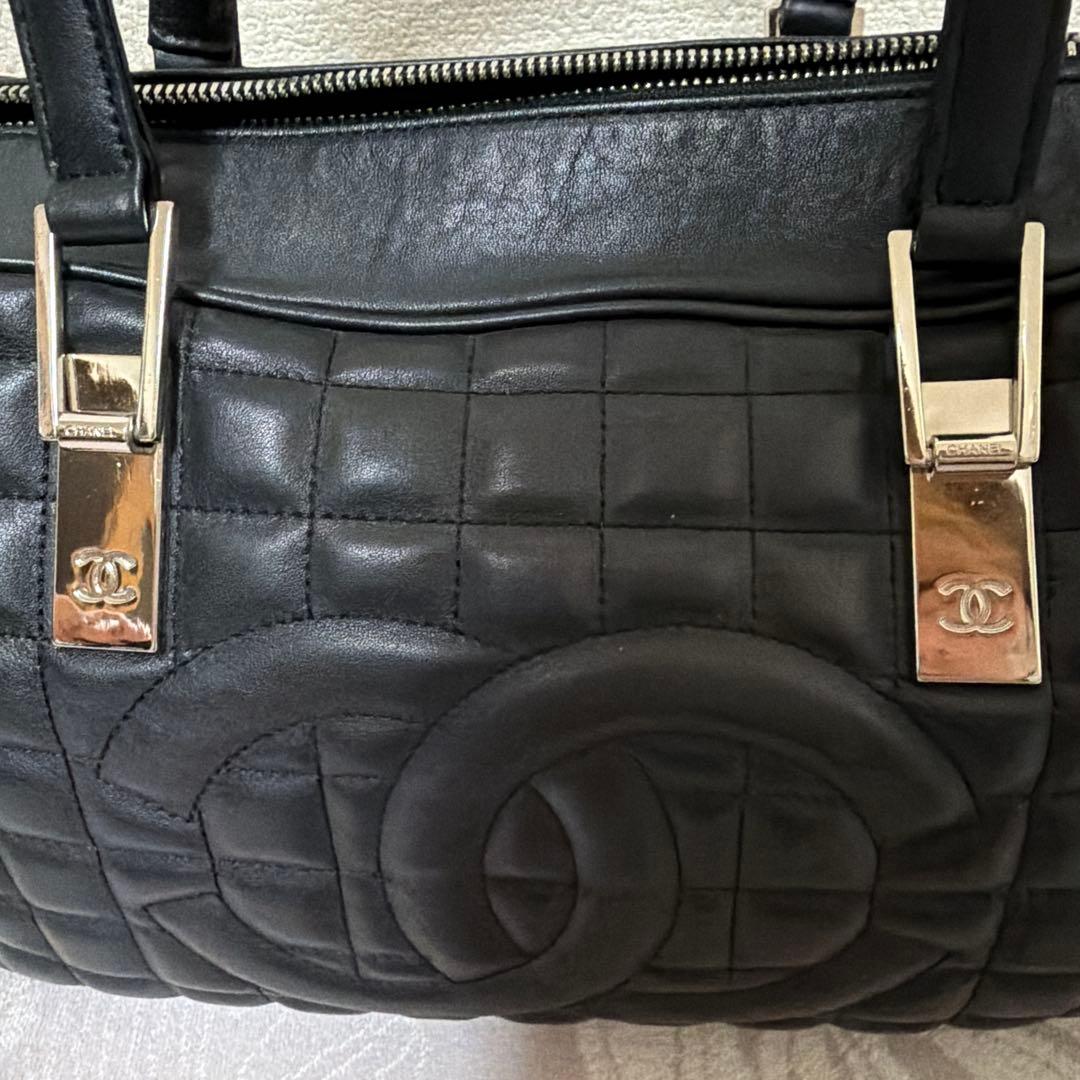 (美品)CHANEL ブラック ハンドバッグ キルティング　ノベルティ