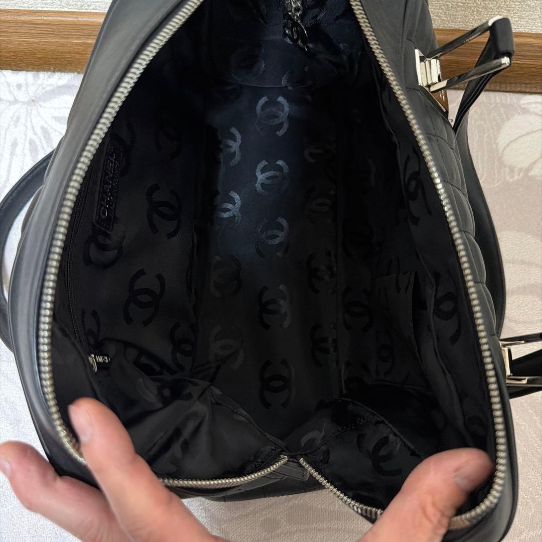 (美品)CHANEL ブラック ハンドバッグ キルティング　ノベルティ