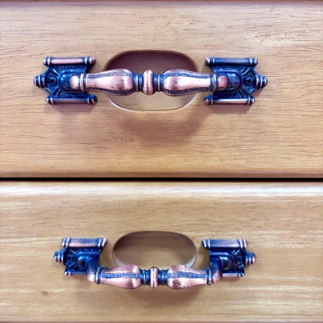 木製チェスト 5段 引き出し収納 小物収納 コンパクト アンティーク調 タンス